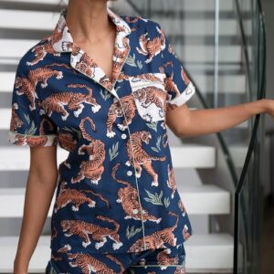 Ladies Tiger Short Sleeve Set